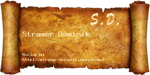 Stramer Dominik névjegykártya